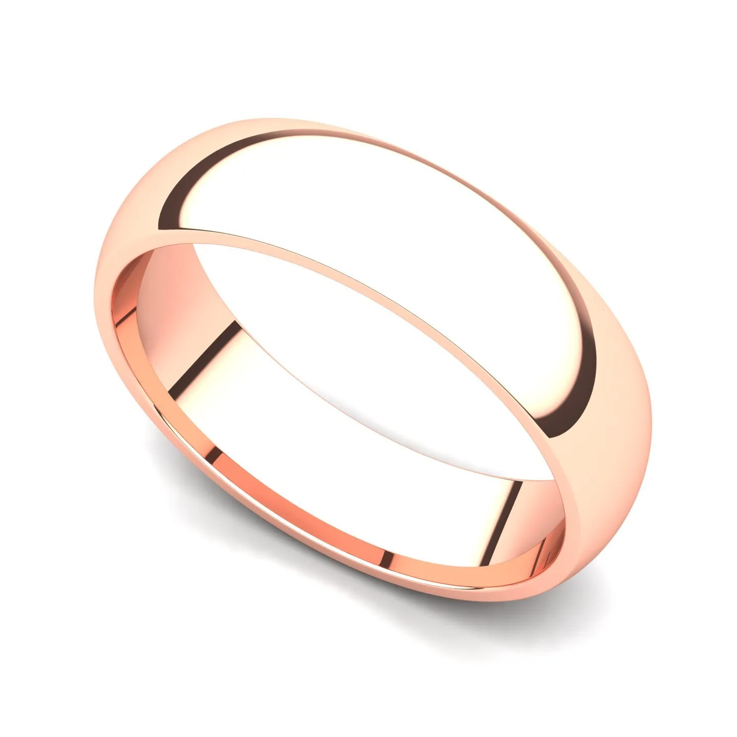 14k Rose Gold 5mm Classic Plain Comfort Fit Wedding Band Ring for Timeless Elegance