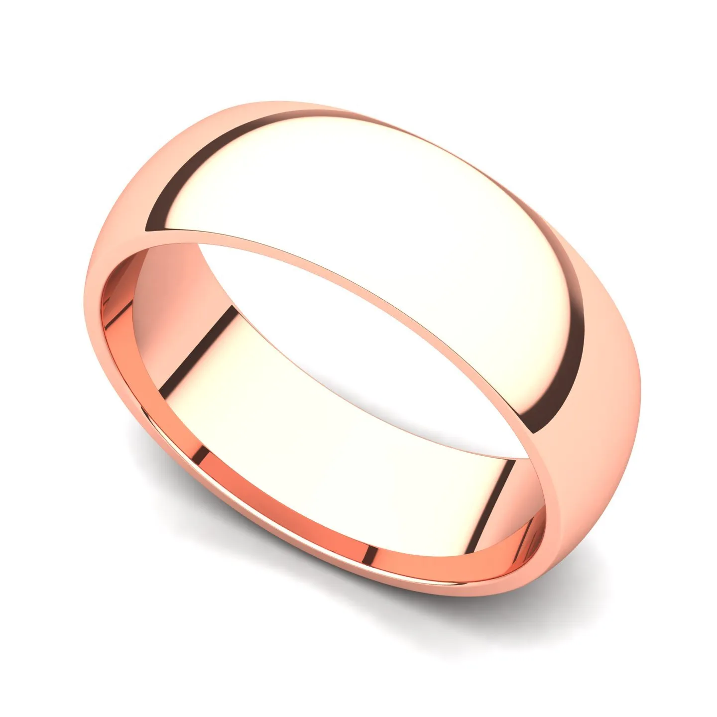 14k Rose Gold 6mm Classic Plain Comfort Fit Wedding Band Ring - Juno Jewelry - Quality Guaranteed