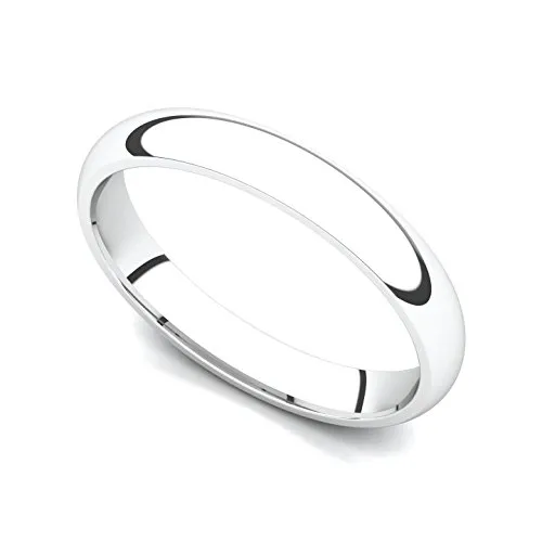 18k White Gold 3mm Classic Plain Comfort Fit Wedding Band Ring - Juno Jewelry - USA Made