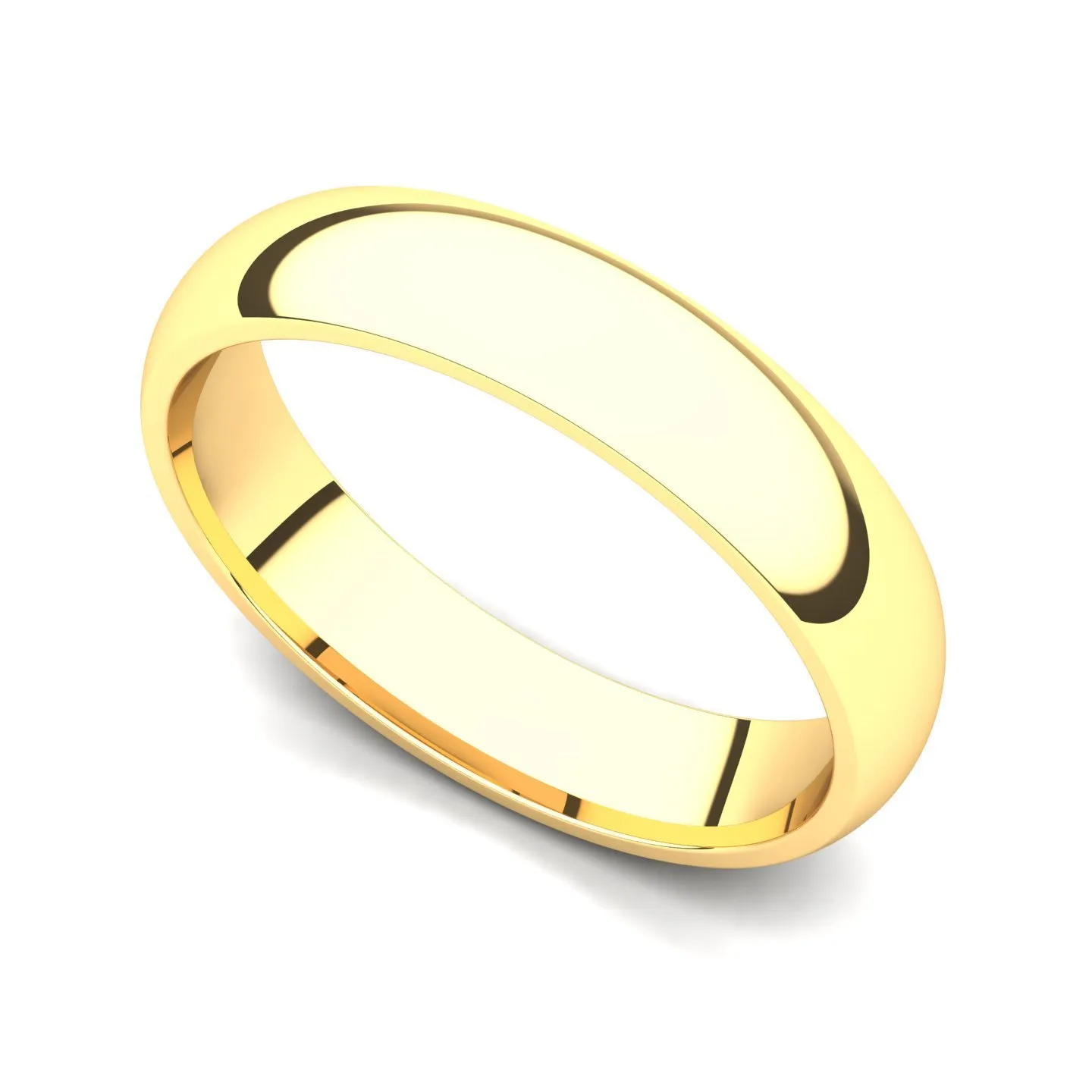 18k Yellow Gold 4mm Classic Comfort Fit Wedding Band Ring by Juno Jewelry