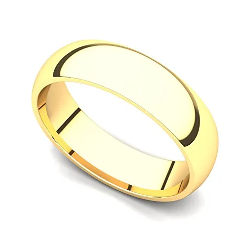 18k Yellow Gold 5mm Classic Plain Comfort Fit Wedding Band Ring for Timeless Elegance