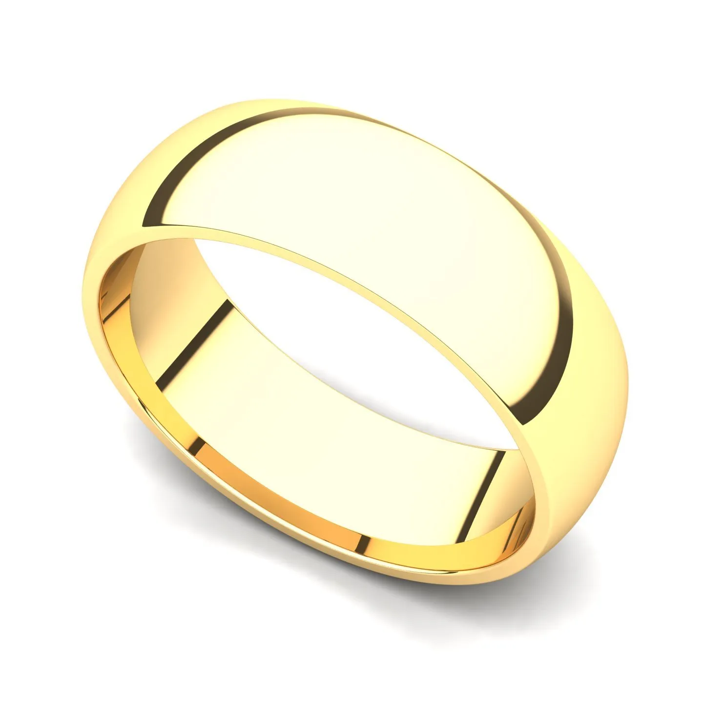 18k Yellow Gold 6mm Classic Plain Comfort Fit Wedding Band Ring for Timeless Elegance