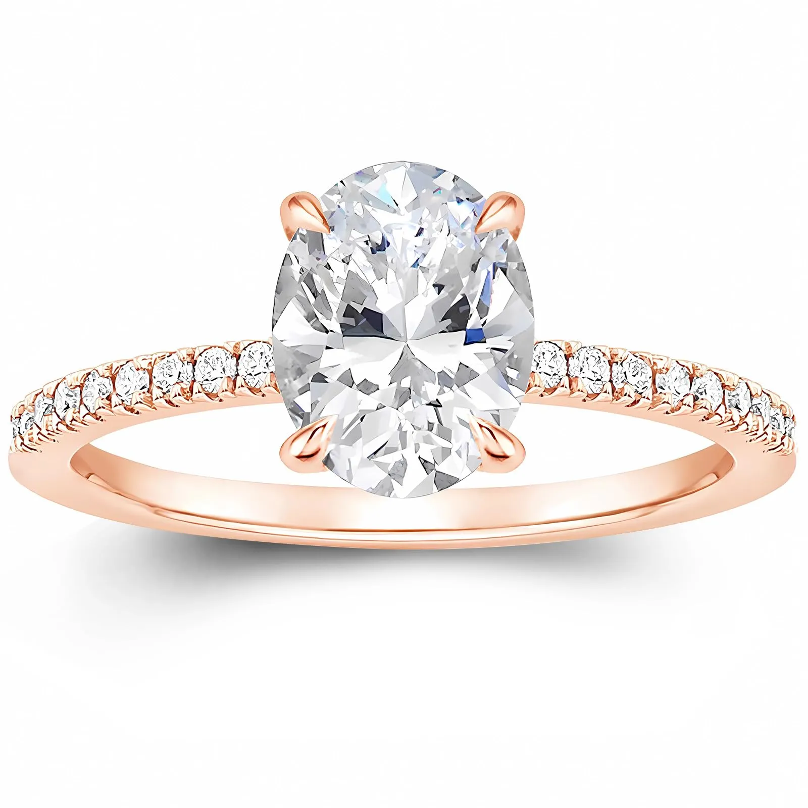 3cttw Solid 10K/14K/18K White/Yellow/Rose Gold Round Cut Moissanite Engagement Ring, VVS1 Clarity