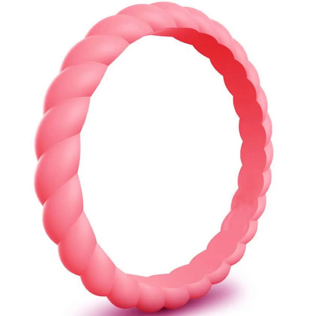 6mm Braided Woven Wedding Band Ring in Surgical Grade Silicone - Jude Jewelers