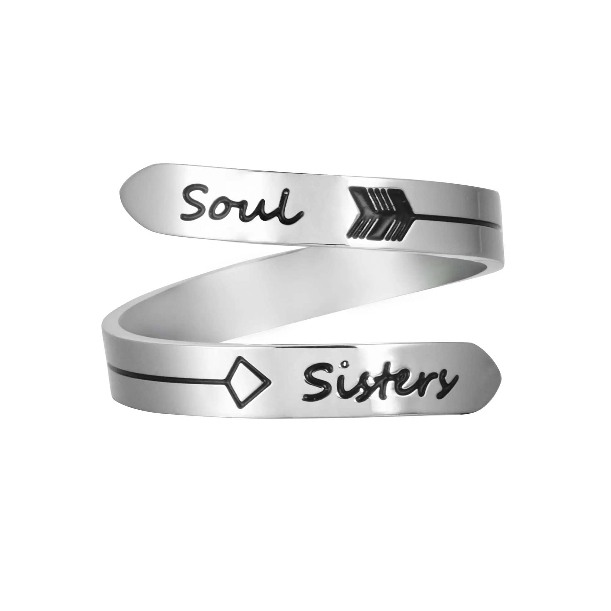 Adjustable Silvery Inspirational Stainless Steel Bands for Women - Hypoallergenic & Adjustable