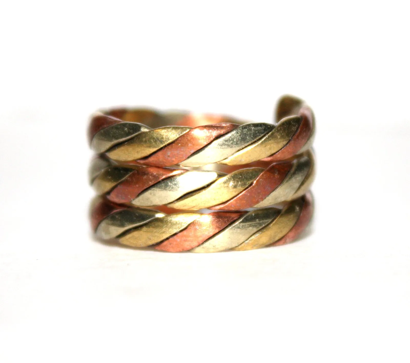 Adjustable Tibetan Copper Brass Healing Ring for Meditation, Handmade in Nepal, Gift-ready