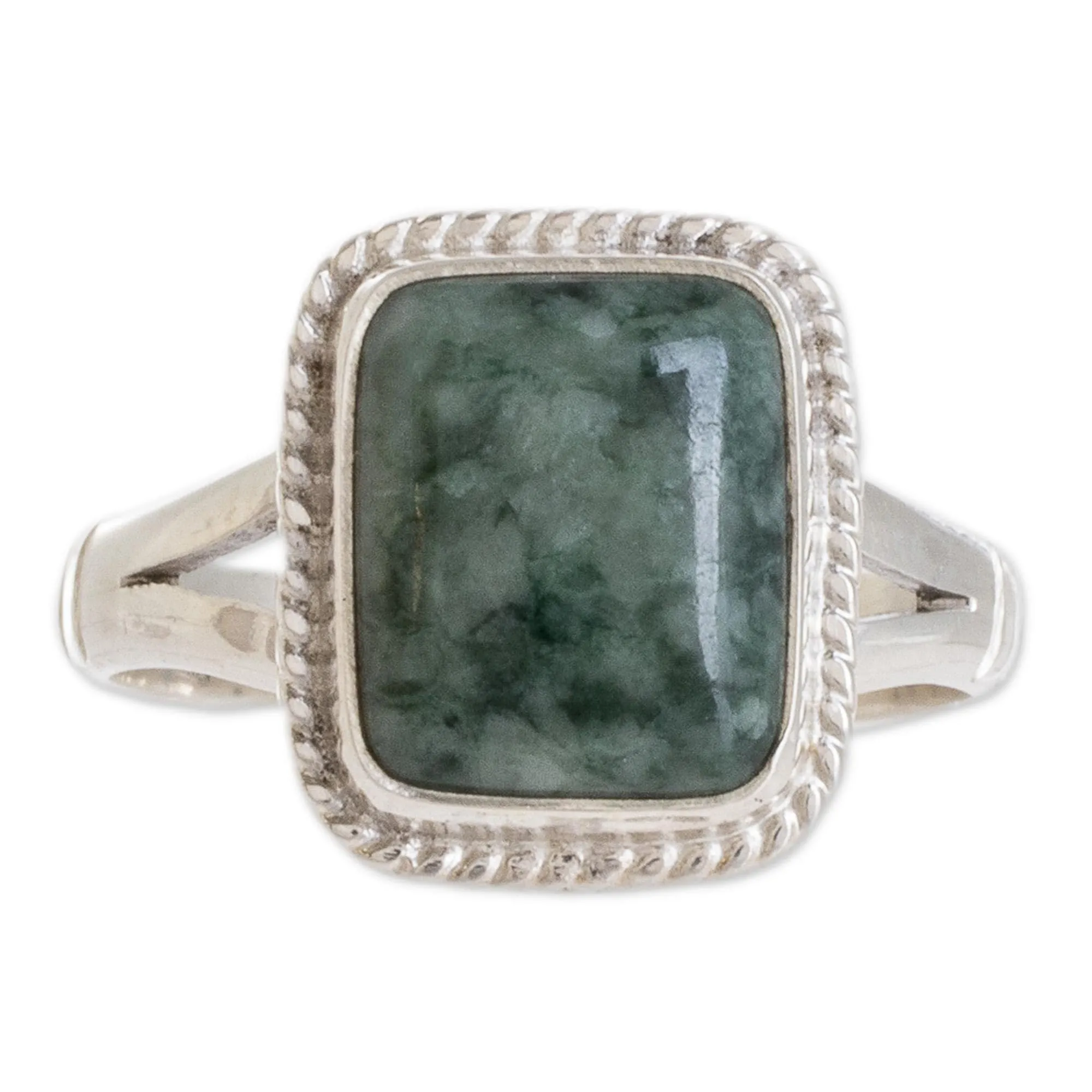 Artisan Handmade Jade Cocktail Ring in Sterling Silver - Unique Jewelry by NOVICA