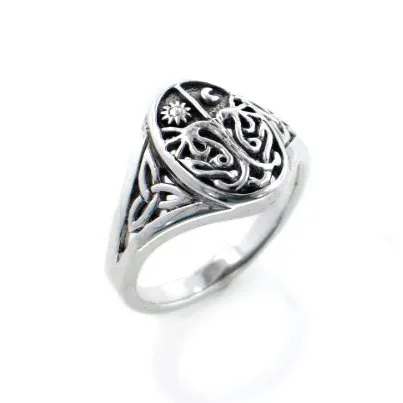 Celtic Trinity Knot Tree of Life Sterling Silver Ring - Sizes 3 to 16, Nickel Free 925 Jewelry