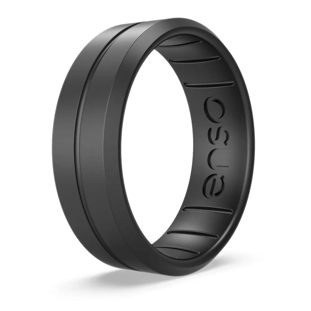 Classic Contour Silicone Ring – Stackable Unisex Wedding Band – 7.24mm Wide, 1.9mm Thick