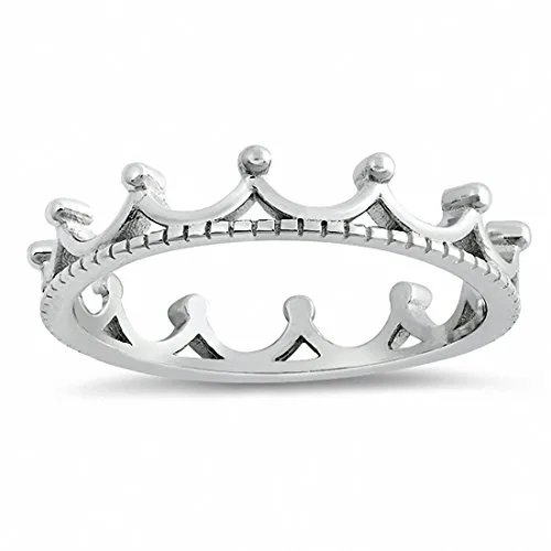 Crown Band Ring 925 Sterling Silver - Perfect Fit, Exquisite Craftsmanship, Timeless Elegance