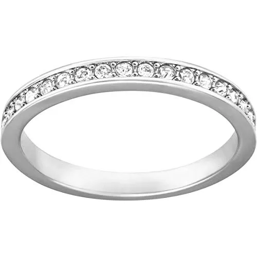 Crystal Authentic Rare White Rhodium Plated Ring, Size 5 - Hypoallergenic Fancy Jewelry for Women