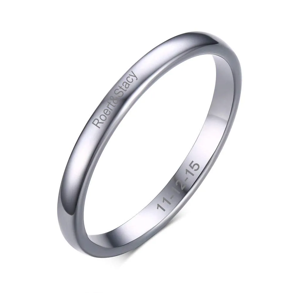 Customize Personalized Tungsten Carbide Wedding Band Engagement Rings for Men & Women