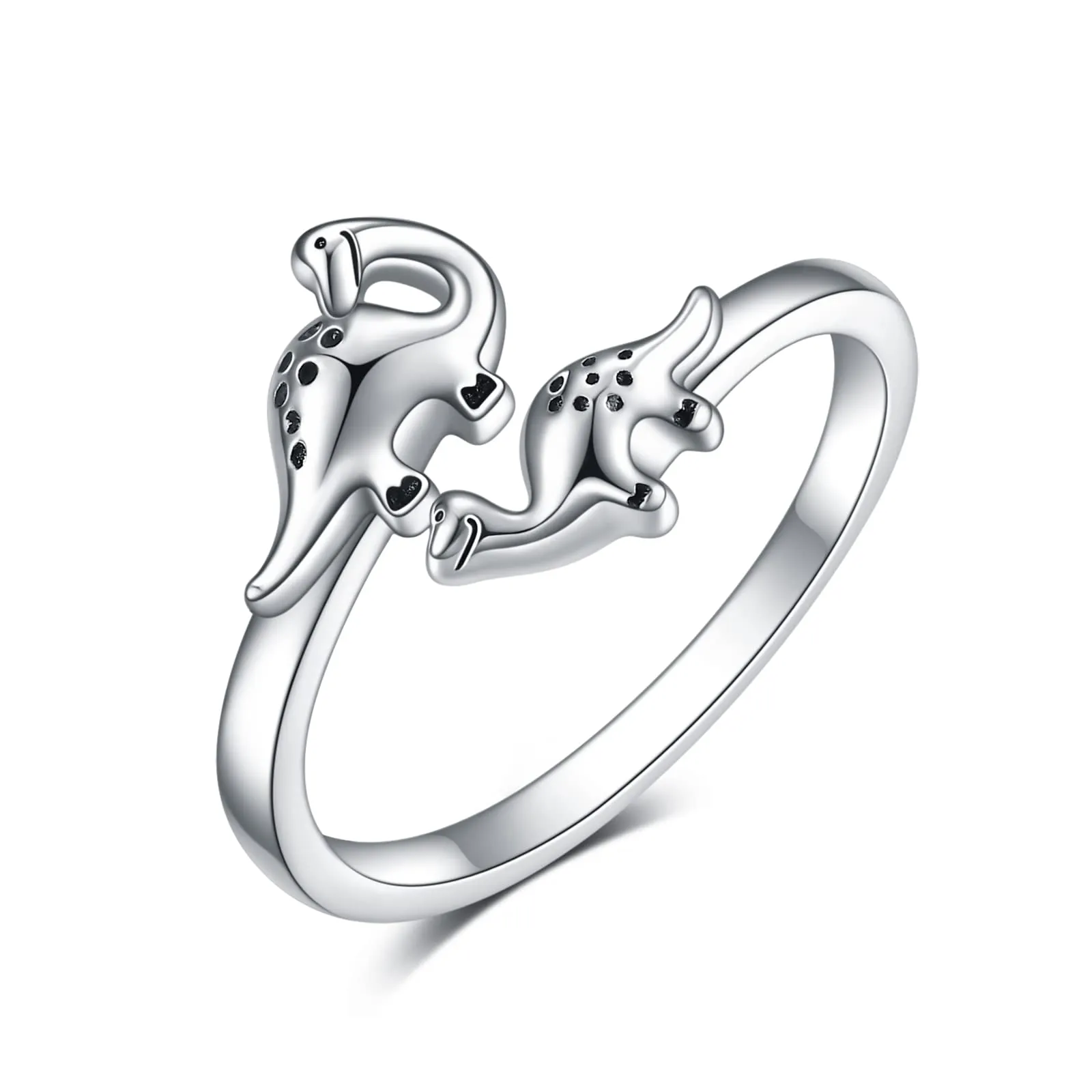 Dinosaur Ring for Women - Sterling Silver Adjustable Brontosaurus Statement Jewelry Mother-Daughter