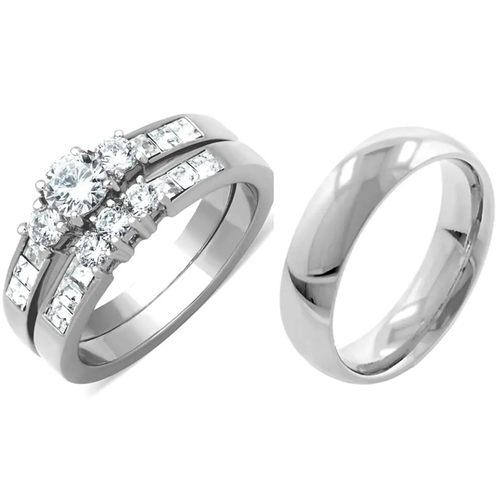 His Hers Couple Rings Set