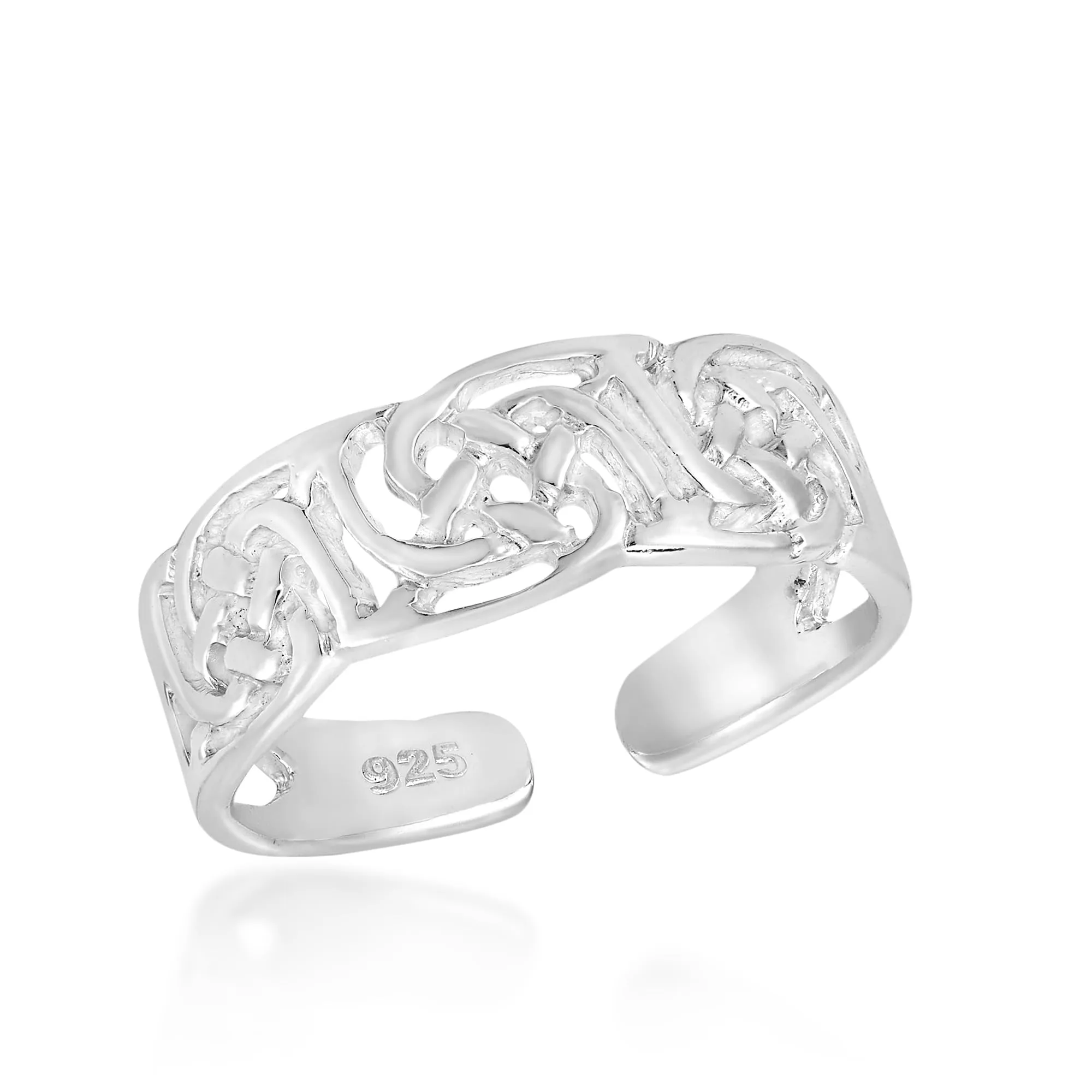 Intricate Celtic Knot .925 Sterling Silver Adjustable Toe & Pinky Ring by AeraVida, Handmade