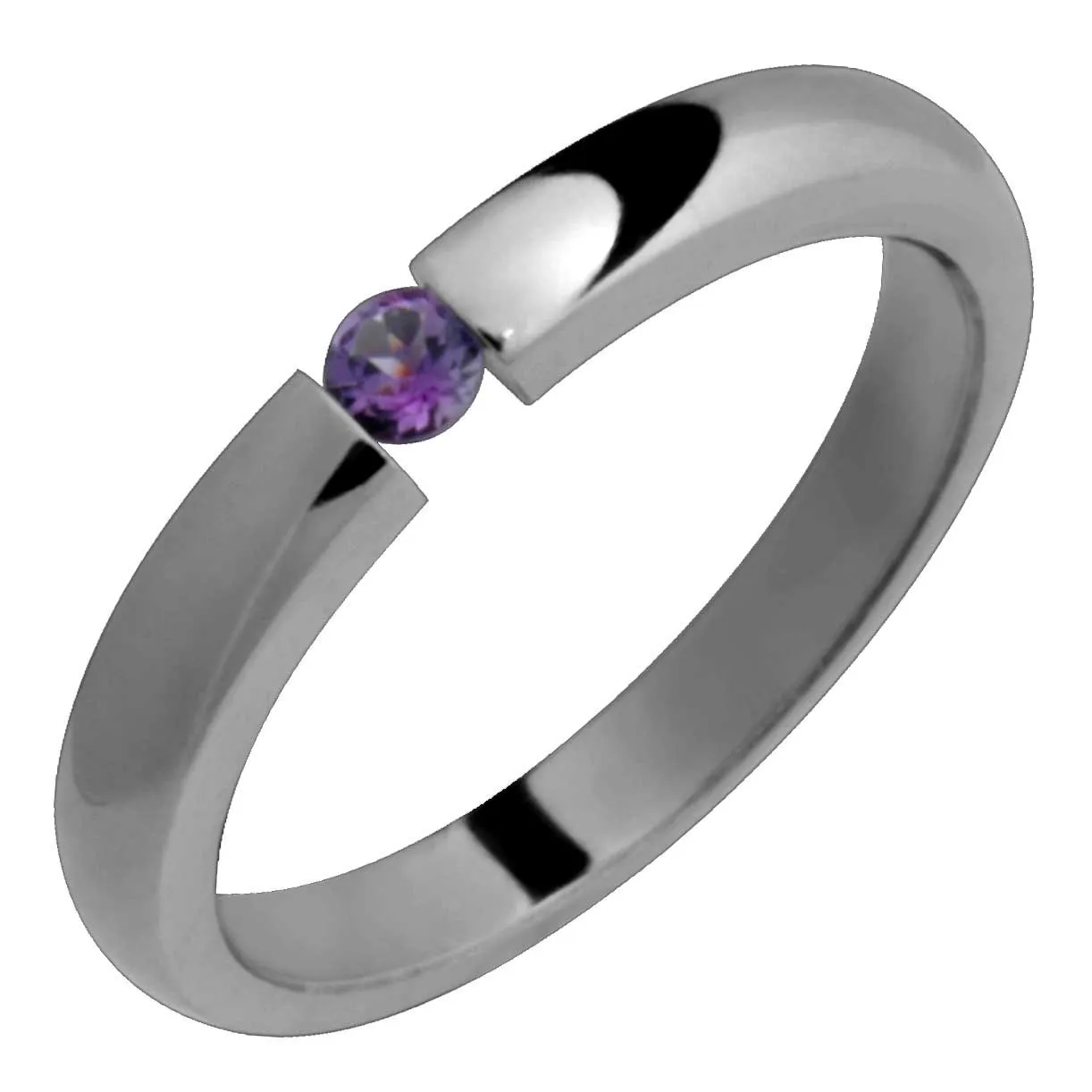 Jamel Amethyst Titanium Ring by Alain Raphael, 3mm Wide, Customizable Classic Design