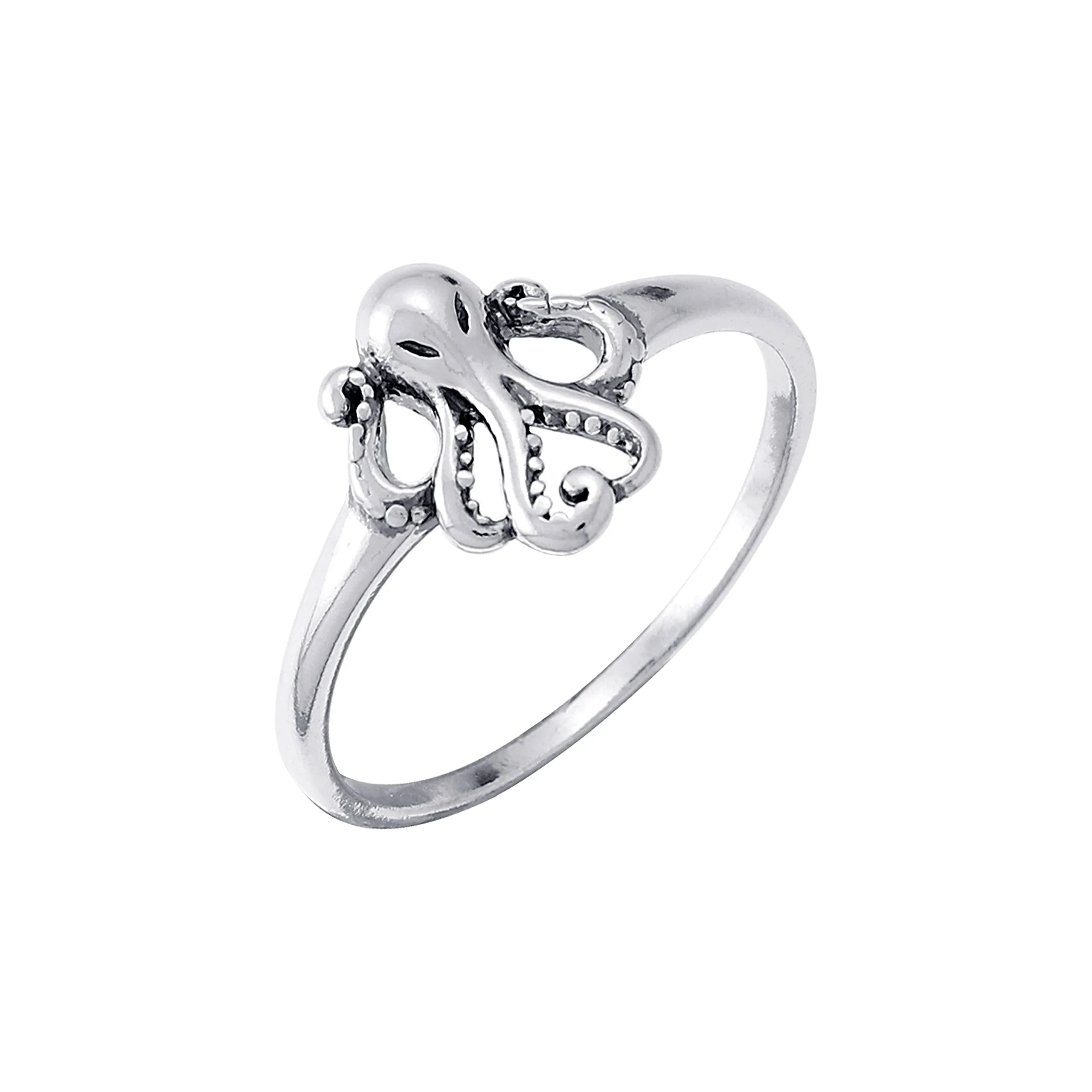 Jewelry Sterling Silver Octopus Ring - Hypoallergenic & Handcrafted, Sizes 6-9, Perfect Gift