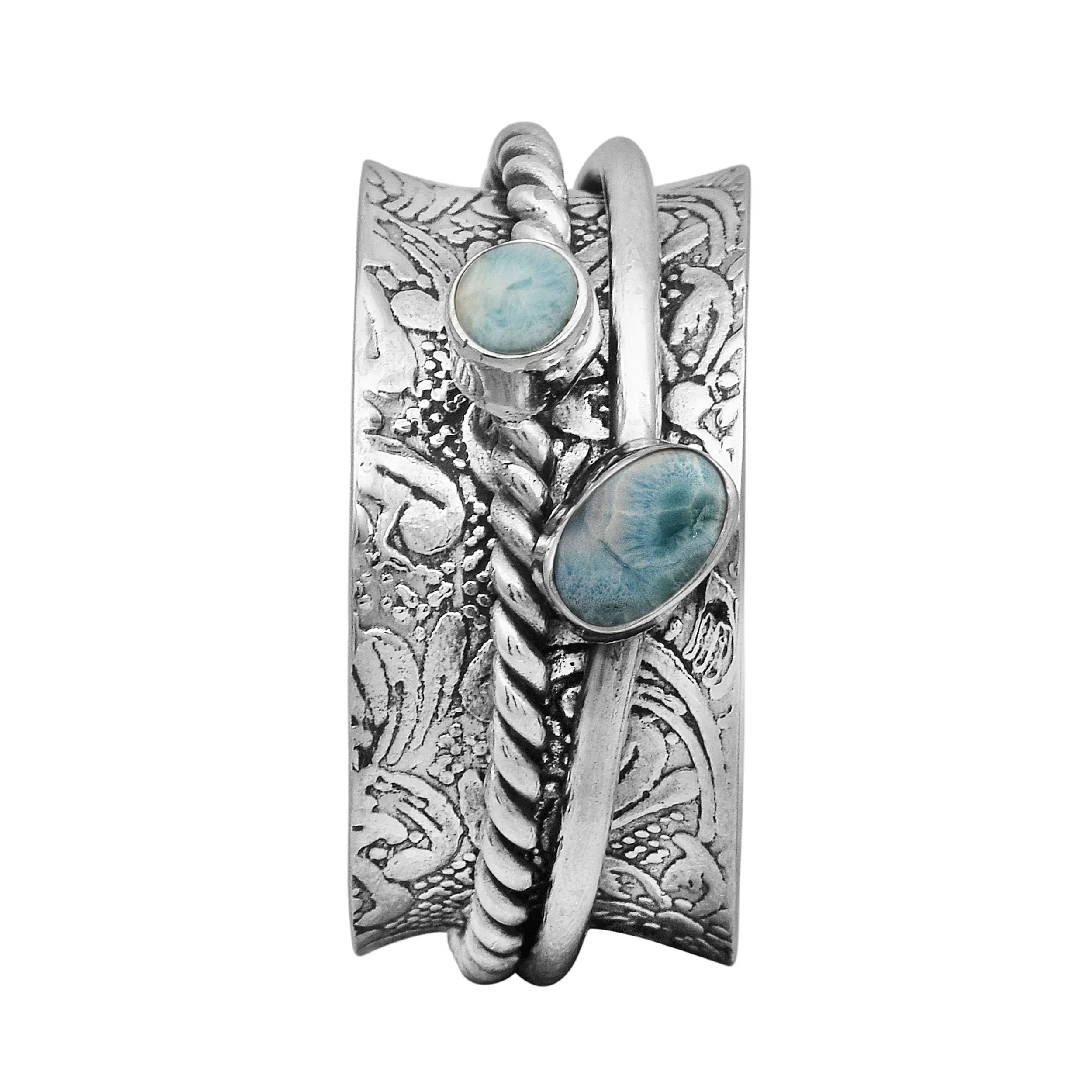 Larimar Gemstone Spinner Ring