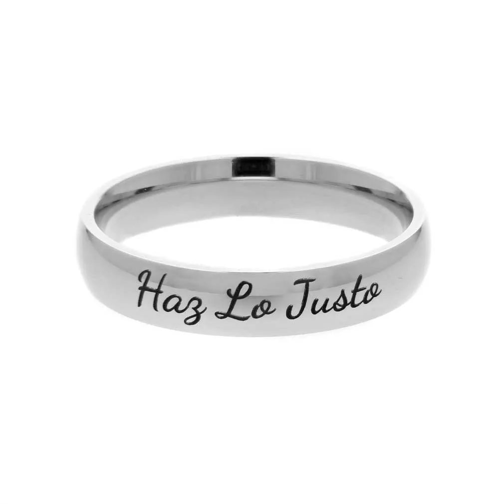 LDS CTR Ring - Spanish Choose the Right Stainless Steel Narrow Band