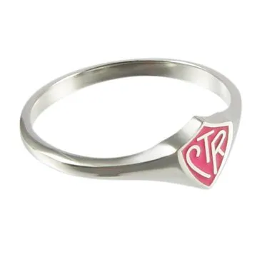 LDS Women's 0.925 Sterling Silver Pink Mini CTR Choose the Right Ring - Perfect for Girls & Women