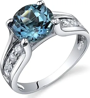 London Blue Topaz Cathedral Solitaire Ring 925 Sterling Silver, 2.25 Carats, Sizes 5 to 9