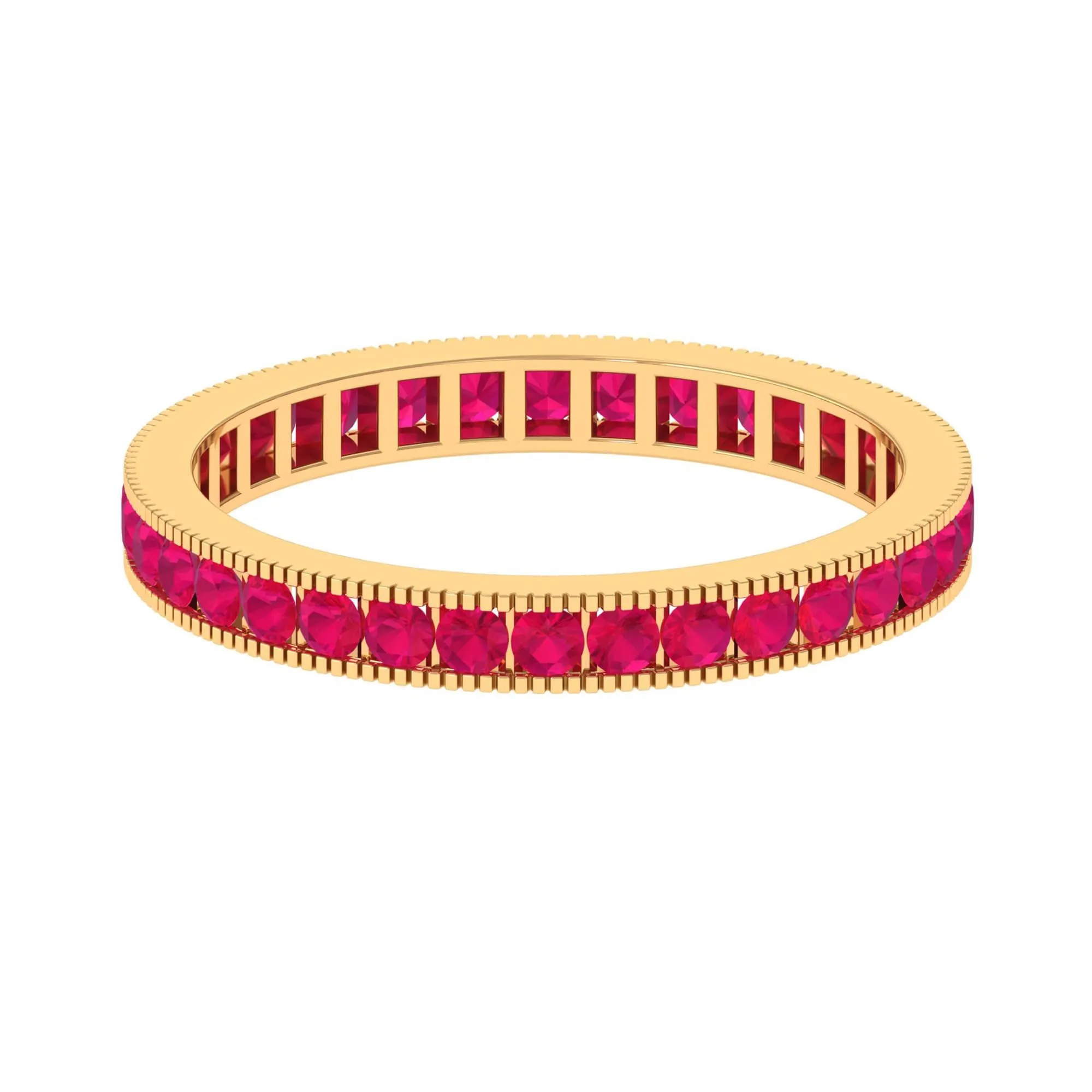 Natural Ruby Wedding Eternity Band Ring