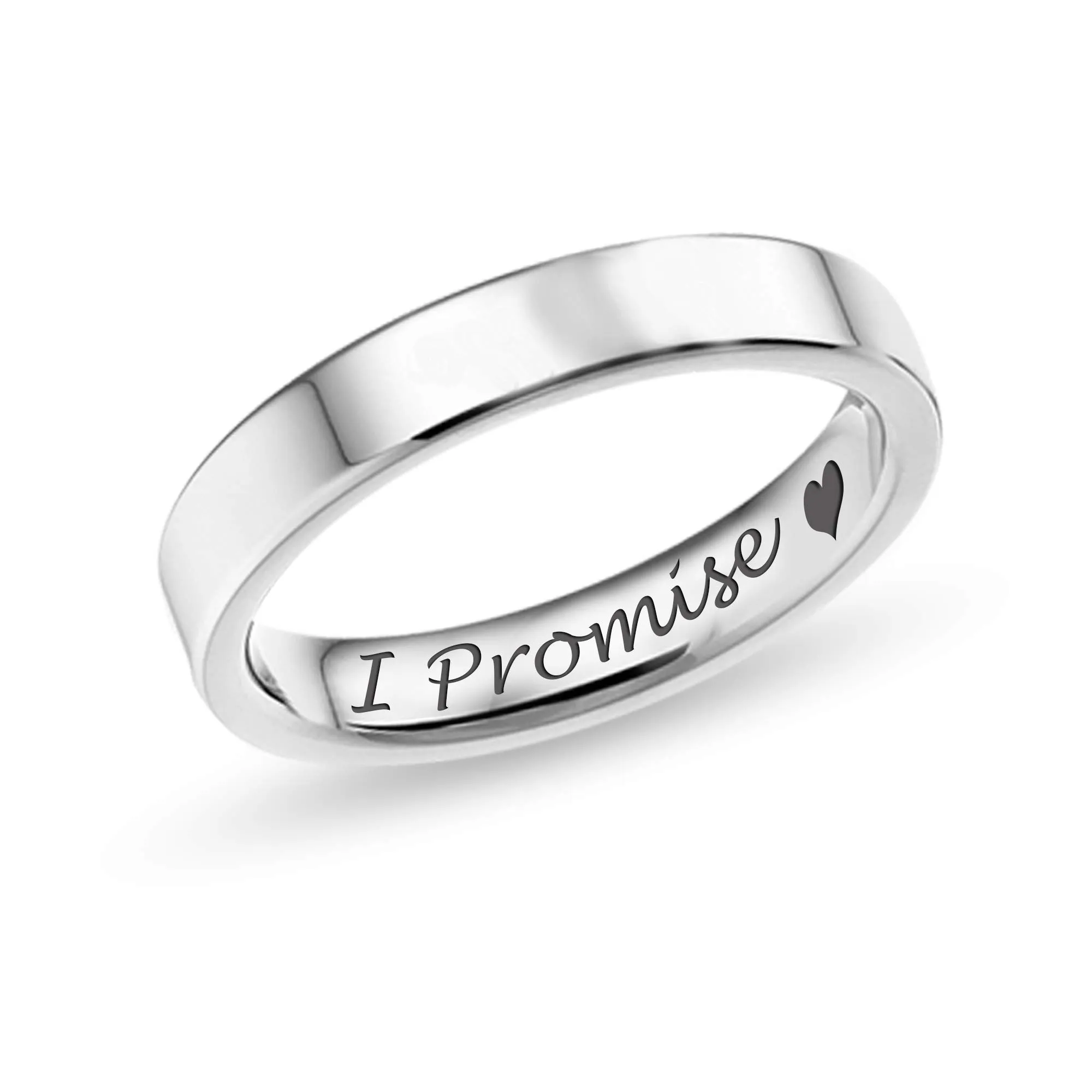 Personalized Engraved 925 Sterling Silver Name Massage Band Rings for Women & Teens