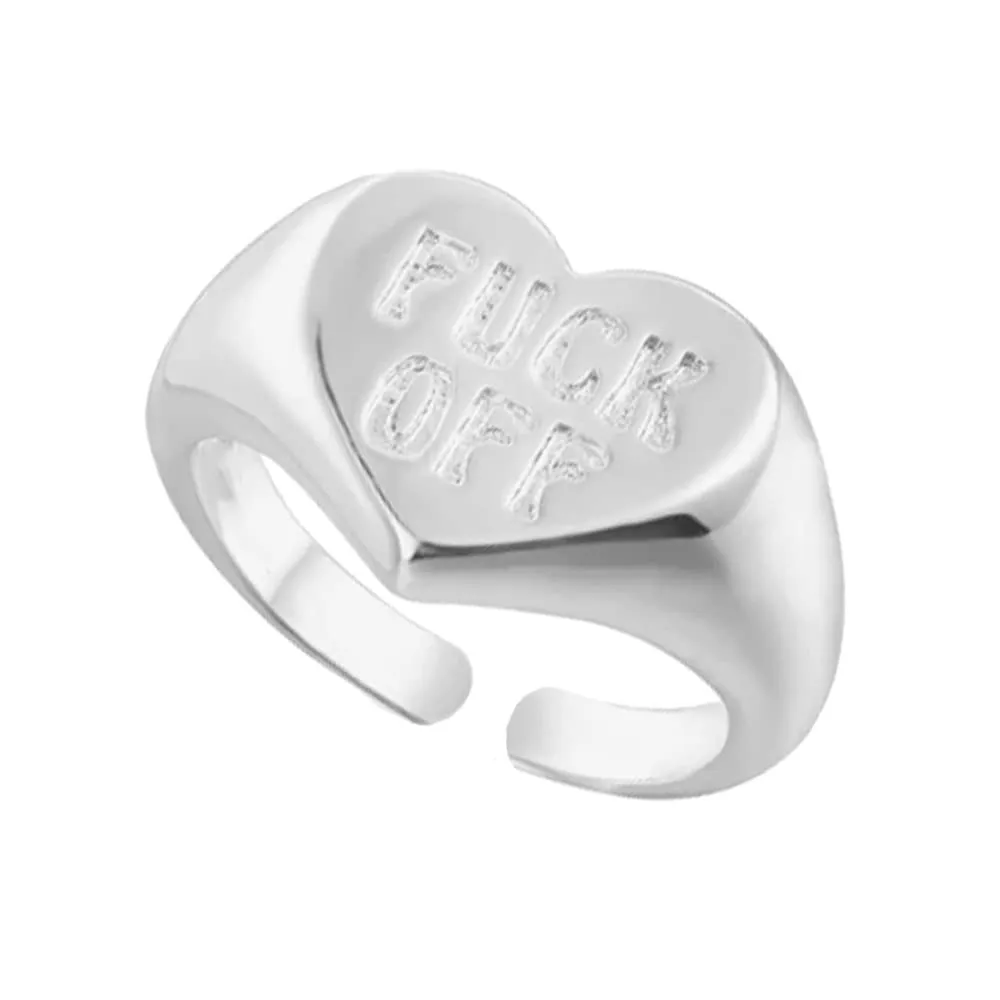 Personalized Heart Band Ring for Women - Adjustable, Hypoallergenic Inspirational Jewelry