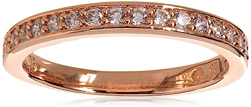 Rare Rose Gold-Plated Swarovski Crystal Ring - Elegant Slim Design for Stacking with Other Rings