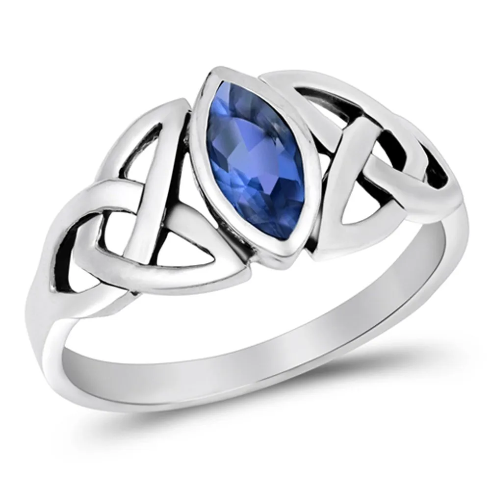 Sterling Silver Celtic Knot Ring - Choose Your Color, Size Available, 925 Pure Silver Quality