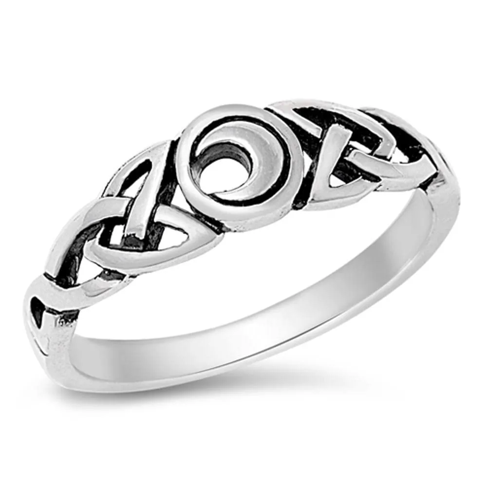 Sterling Silver Celtic Moon Irish Ring 925 Band for Women, Classic 6mm, Sizes 5-10