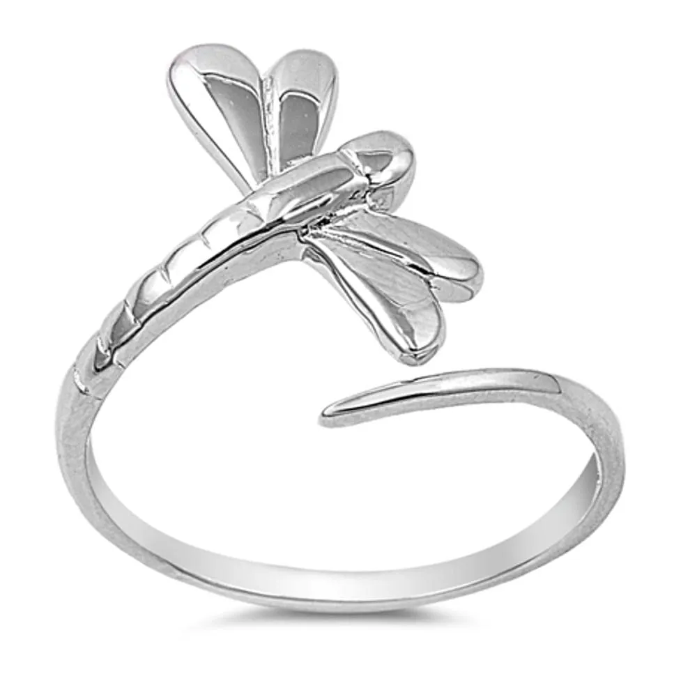 Sterling Silver Dragonfly Ring - Choose Your Color - Pure 925 Silver Jewelry by Sac Silver