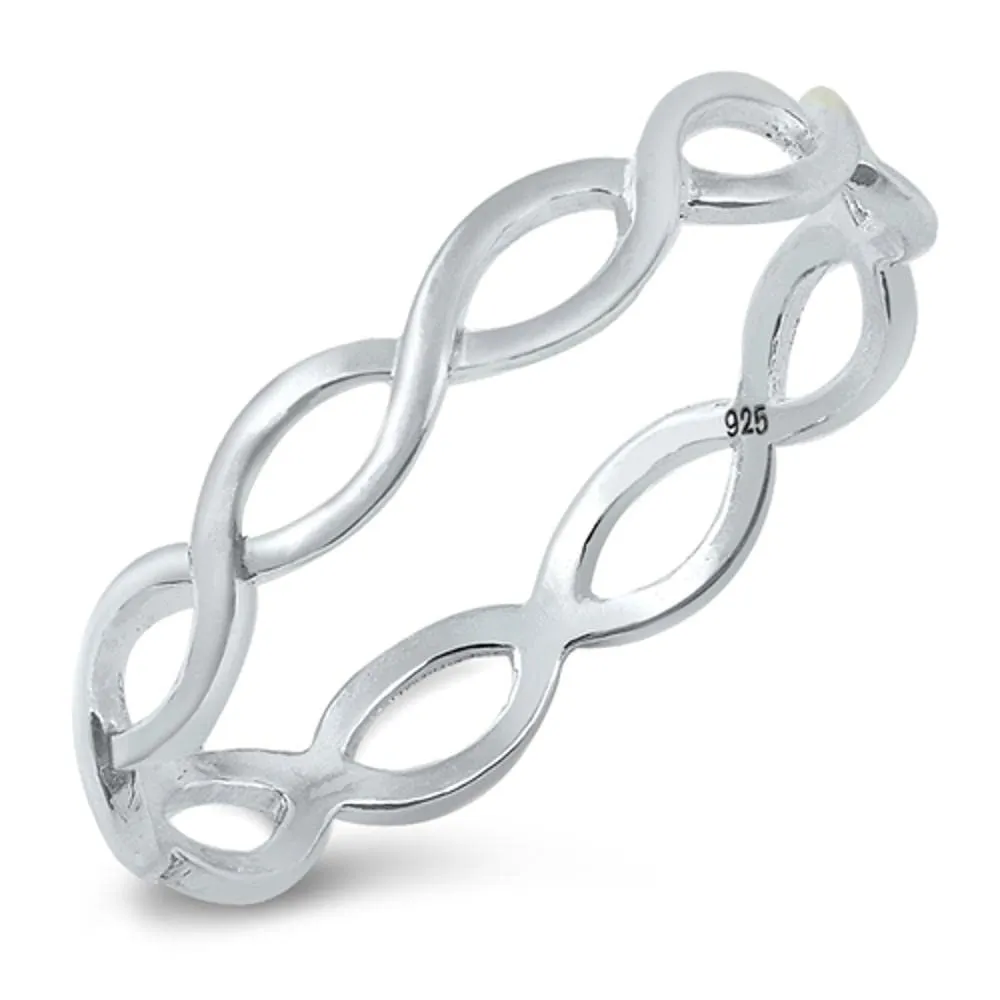 Sterling Silver Eternity Infinity Ring - Choose Your Color, 925 Pure Silver, Quality Craftsmanship