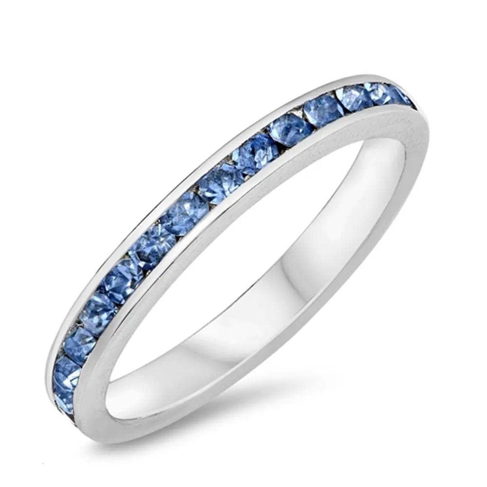 Sterling Silver Eternity Ring in Multiple Colors - Timeless 925 Silver Jewelry