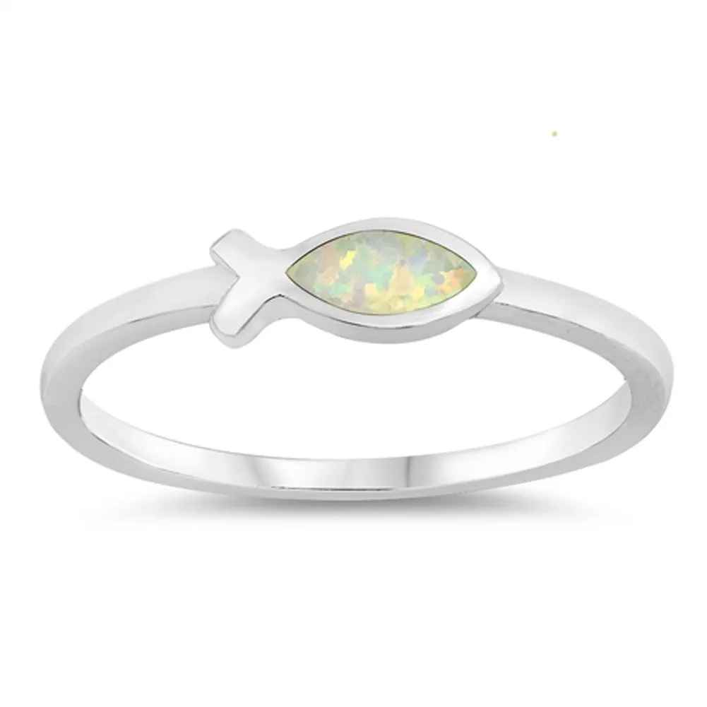 Sterling Silver Fish Ring - Choose Your Color, 925 Pure Silver, Durable & Quality Assurance