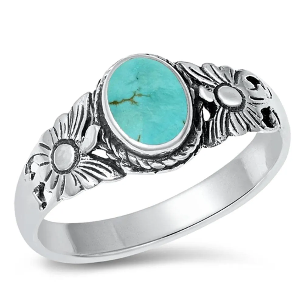 Sterling Silver Flower Ring - Choose Your Color - 925 Pure Silver Jewelry by Sac Silver