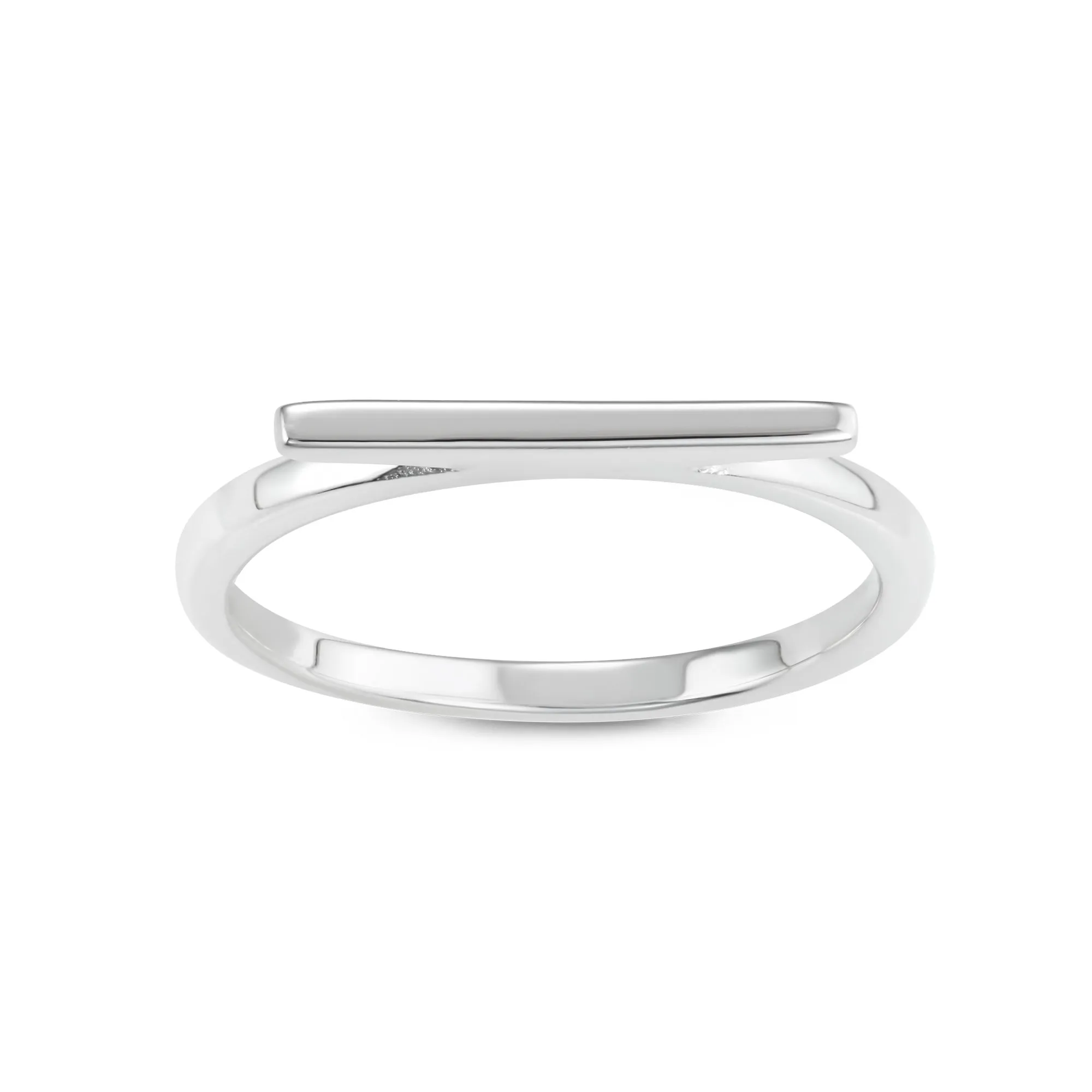 Sterling Silver Horizontal Bar Ring by Beaux Bijoux - Chic Everyday Accessory