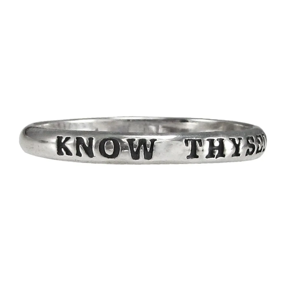 Sterling Silver Know Thyself Inspirational Ring (Size 4-15) by Moonlight Mysteries