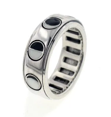 Sterling Silver Spinning Ring with Lunar Phases - Sizes 4-15, 8mm Wide, Nickel Free, .925 Silver