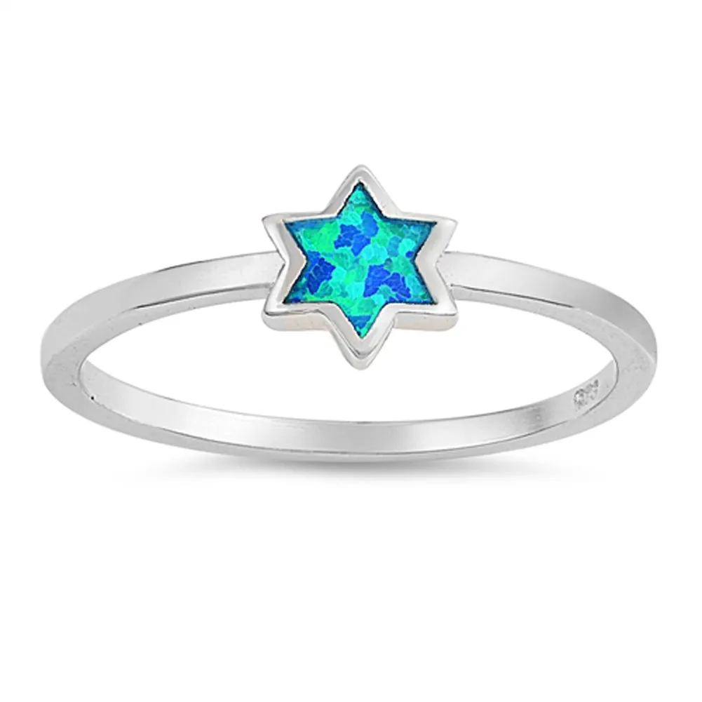 Sterling Silver Star of David Ring - Choose Your Color, 925 Pure Silver, Durable and Quality Assured