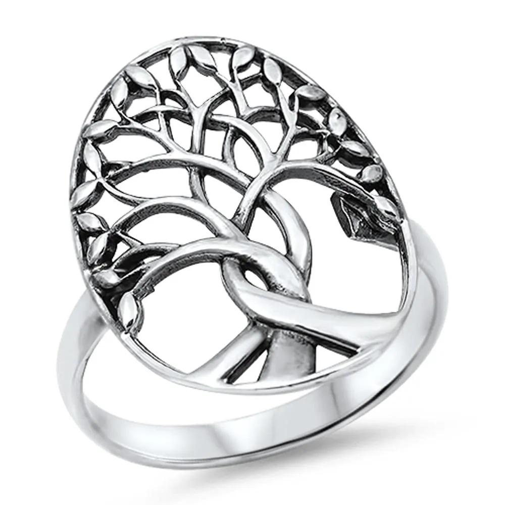 Sterling Silver Tree of Life Ring - Choose Your Color