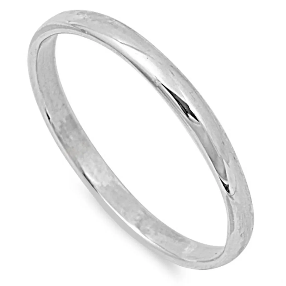 Sterling Silver Wedding Band 2mm Comfort Fit Ring Solid 925 Italy, Quality Assurance