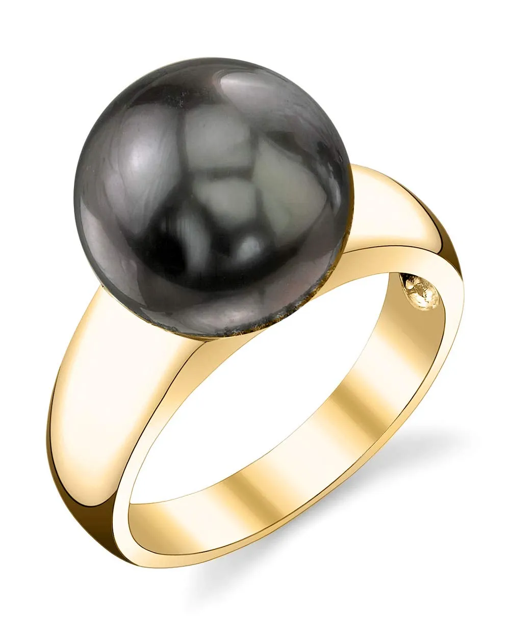 Tahitian South Sea Cultured Pearl Ring in 14K Gold for Women - Elegant Black Pearl Jewelry