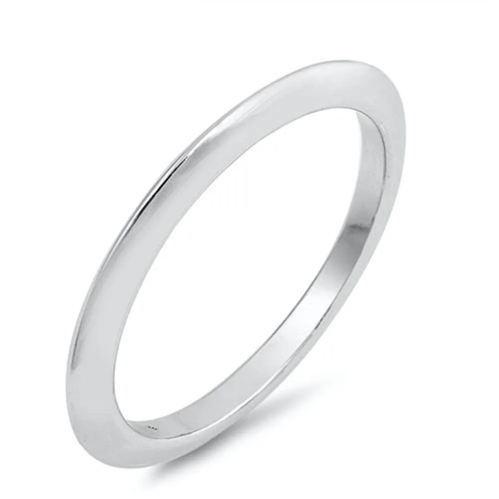 Thin Pointed Knife Edge Wedding Ring 2mm Sterling Silver Stack Band Sizes 3-10 for Timeless Elegance