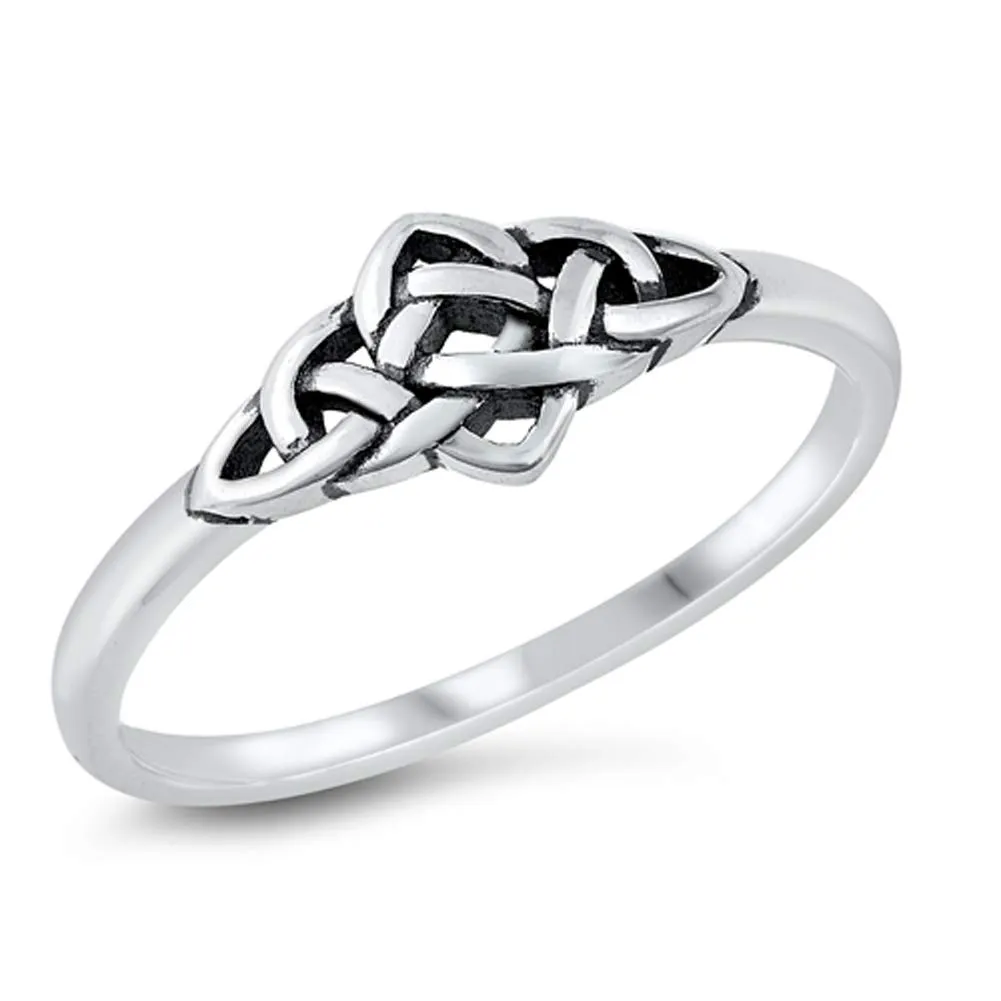 Tiny Stacking Claddagh Knot Ring .925 Sterling Silver Band Sizes 4-10 - Timeless Quality Jewelry