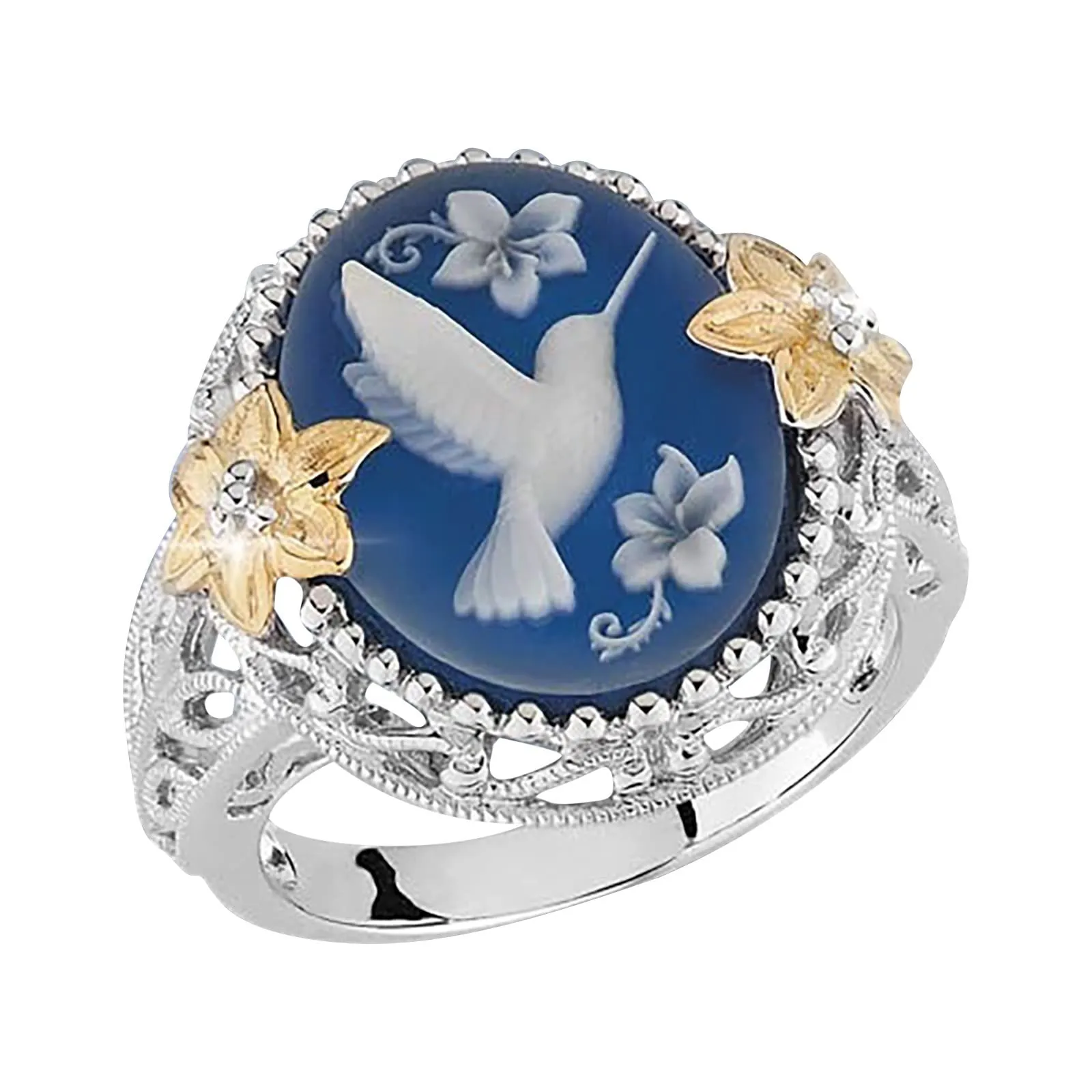 Trendy Hummingbird Band Ring for Women, Stackable Engagement Jewelry, Sizes 6-10, Perfect Gift