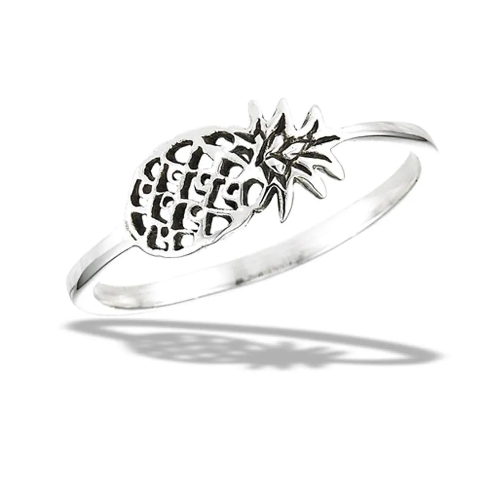 Unique Pineapple Ring .925 Sterling Silver Tropical Island Band Sizes 5-9 - Quality Jewelry