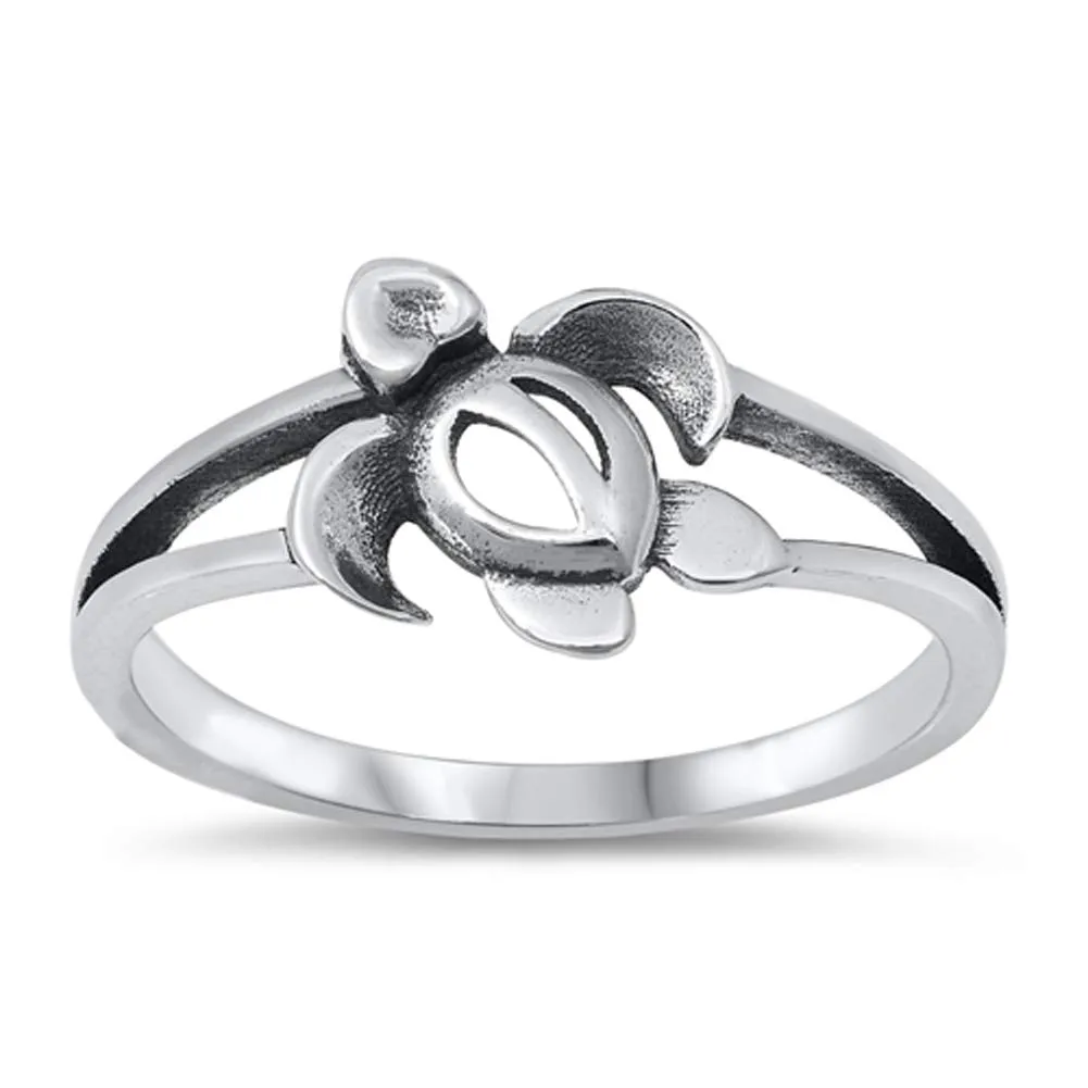 Unique Sea Turtle Sterling Silver Ring Sizes 4-10 - Durable .925 Quality Jewelry from Sac Silver