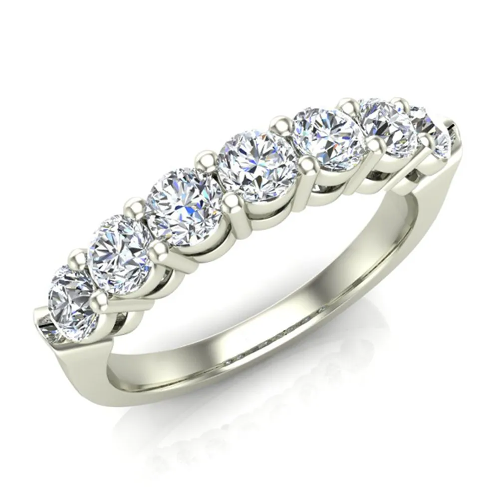 Wedding Band Bridal Stackable Sterling Silver CZ Rings with 14K Gold Finish