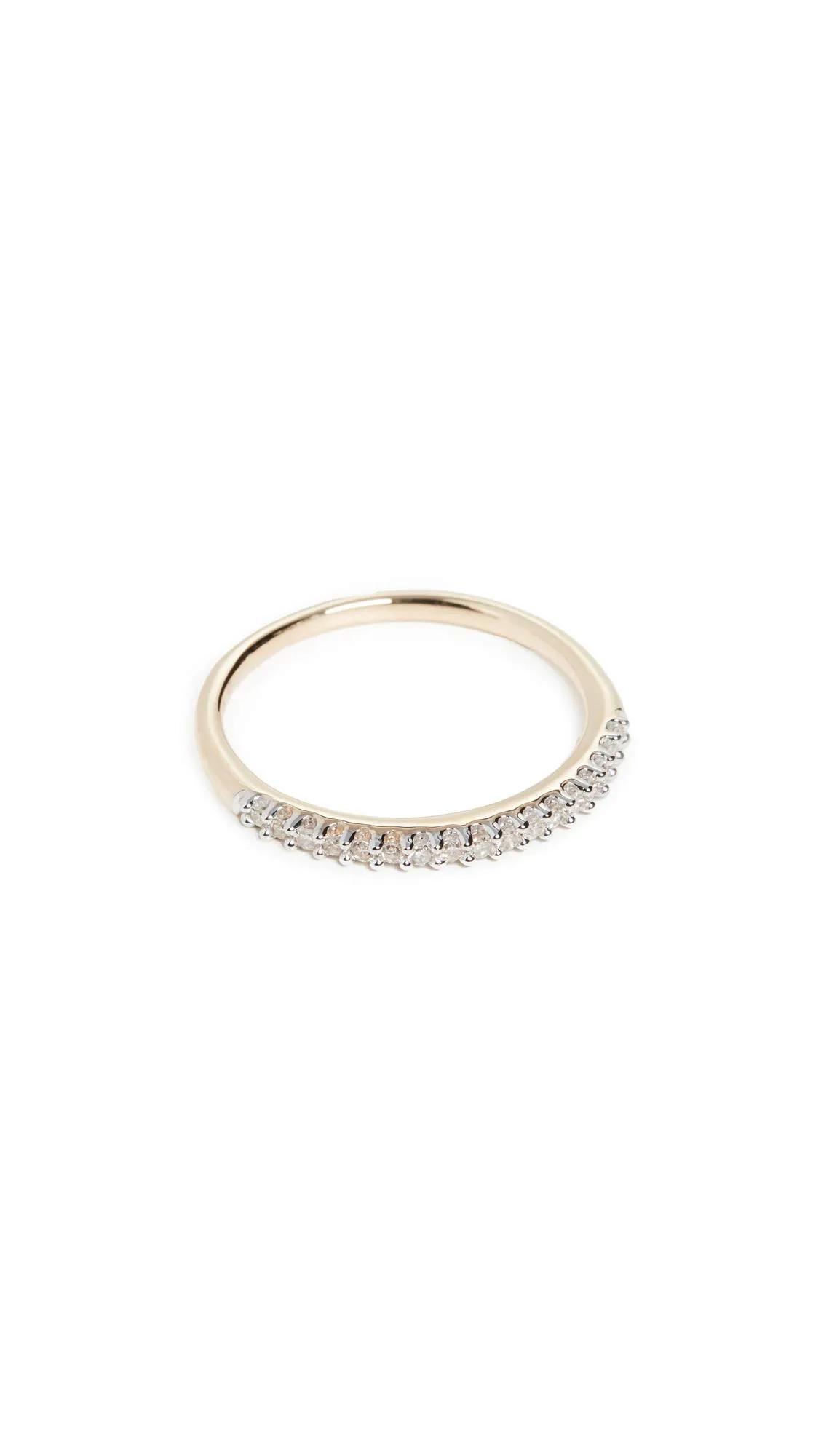 Women's 14k Pave Band Ring with Accented Diamonds - Delicate and Elegant Jewelry